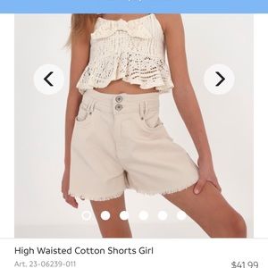 Girls Mayoral khaki shorts, size 8